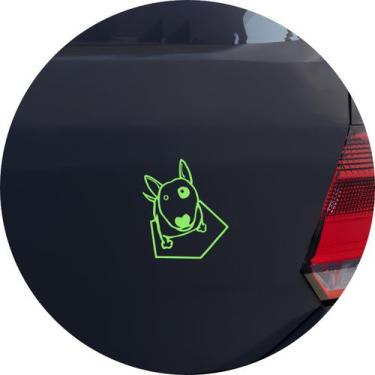 Imagem de Adesivo de Carro Cachorro Bull Terrier Sentado - Cor Laranja - Melhor 