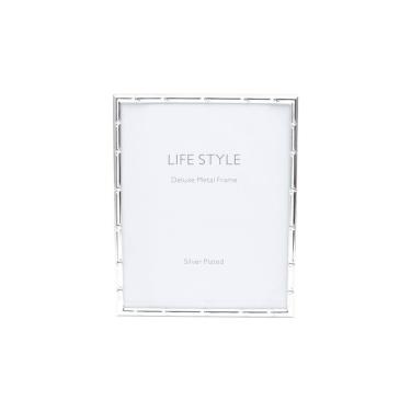 Imagem de Porta-Retrato de Aço Bambu Prata 10cm x 15cm - Wolff