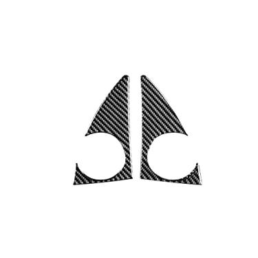 Imagem de ontto Adesivo de painel decorativo de triângulo de buzina de porta de carro para Toyota Tundra 2014-2018 de fibra de carbono interior triângulo janela A-pillar painel de alto-falante acabamento da