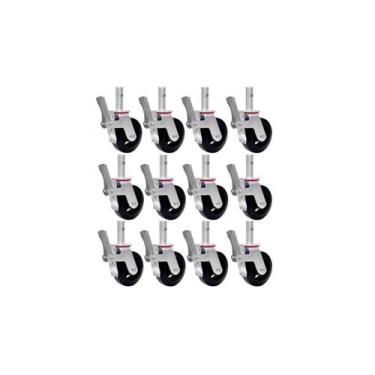 Imagem de Kit Com 12 Rodízios Giratório Com Freio Para Andaime - JST