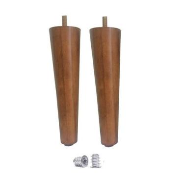 Imagem de Pe Palito 17cm + Bucha Americana Para Moveis - Jthome, Amêndoa Marrom 