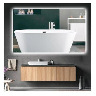 Imagem de Espelho lapidado bisotê Iluminado com LED frio - 80x100cm - Woodglass