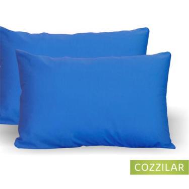 Imagem de Kit 10 Fronha Avulsa Malha Liso 100% Algodão - Cozzilar,  Azul Bic