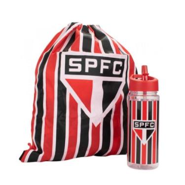 Imagem de Garrafa Squeeze de Água 450ml C/ Mochila E Canudo -  Time São Paulo SP