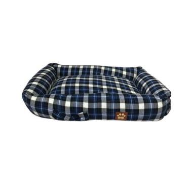 Imagem de Cama Cães e Gatos Xadrez Tamanho G - Valley Pet, Azul
