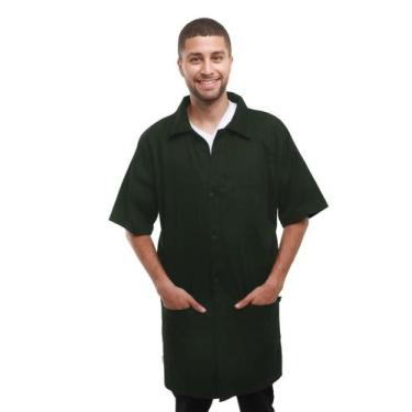 Imagem de Capa Jaleco Guarda Pó  Manga Curta Bordado Frente - CARMONI, Verde, Mi