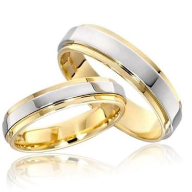 Imagem de Par Alianças Anel De Compromisso Banhado A Ouro 18k Namoro - Jewelery,