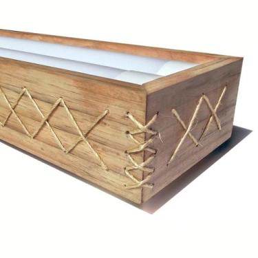 Imagem de Luminária Lustre Pendente Rústico Madeira Led Lustre 40W - Eco.Start