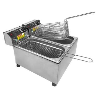 Imagem de Fritadeira Industrial Elétrica 8 L 2 Cubas Aço Inox - Ipe Cozinhas