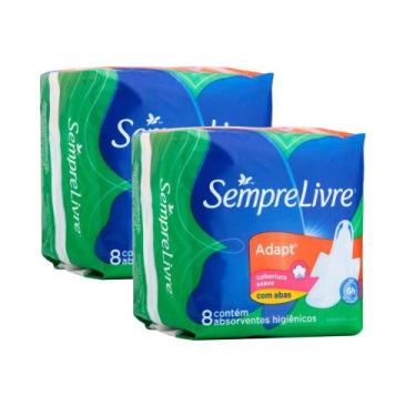 Imagem de Kit Absorvente Externo Sempre Livre Adapt Cobertura Suave com Abas 16 