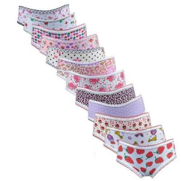 Imagem de Calcinha Infantil 100% Algodão Kit 6 Peças Com Estampas Lindas - Dulce