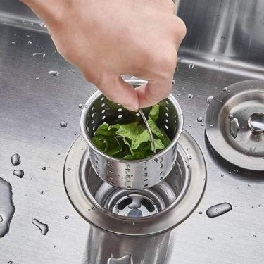 Imagem de Válvula De Escoamento Para Cozinha 4.1/2 Com Cesto Em Metal - Technox