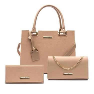 Imagem de Bolsa Carteira Feminina Para Festa E Dia Dia Kit Com 3 Peças - Lavive 