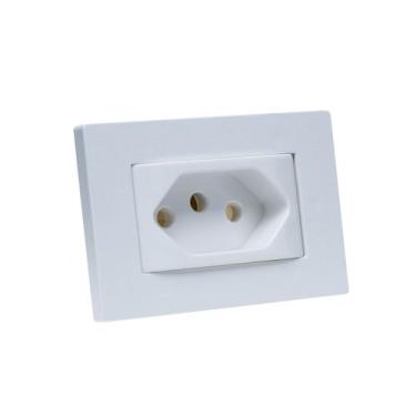 Imagem de Espelho de Tomada Simples Reto com 1 Tomada 10A Branco - CONNECT CAIXA