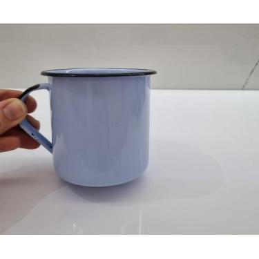 Imagem de 01 Caneca Esmaltada Ágata Original 350 ml Cor Azul bebê Postagem Rápid