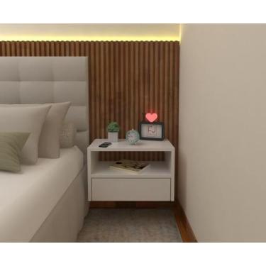 Imagem de MESA CABECEIRA MDF 40cm COM GAVETA TELESCÓPICA CI40 - FJ DECOR