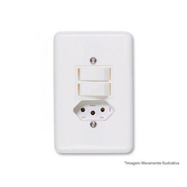 Imagem de Interruptor Ilumi Stylus 2 Teclas Simpl Tom 2P T C/Pl 10A 25