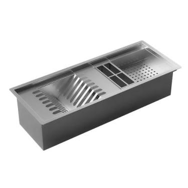 Imagem de Calha Inox 55cm Úmida para Pratos Talheres Copos - LudRio