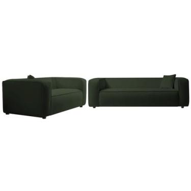 Imagem de Kit Sofá 3 Lugares 180cm e Poltrona Decorativa Escritório Orgânico Cec