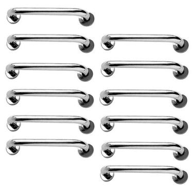 Imagem de Alça de Apoio Inox Barra 30cm Kit 12 Unidades Acessibilidade Idoso Ges