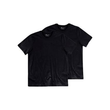 Imagem de Kit com 2 Camisetas Masculina Hering 201, Preto, XXG
