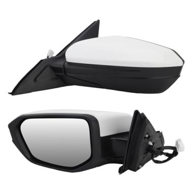 Imagem de MOFOAP Espelho retrovisor lateral do motorista compatível com Honda Civic Power Aquecido 2016-2021, espelho lateral cívico de substituição # 76258TBAC02ZA, 5 pinos aquecidos (branco)