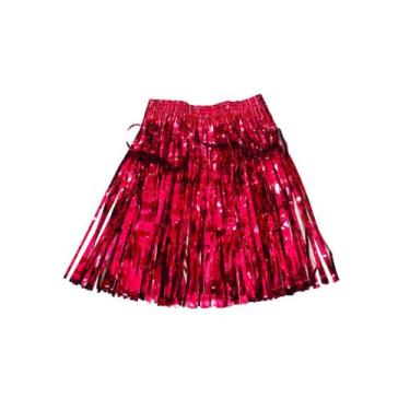 Imagem de Saia Metalizada Franja Metálica Fantasia Carnaval Bloquinho - Evolutio