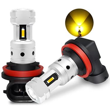Imagem de Phinlion H8 H11 Lâmpadas de LED de neblina amarelas, 3800 lúmens super brilhantes H11LL H16 lâmpada LED de substituição para carro caminhão DRL e faróis de neblina, amarelo dourado 3000K
