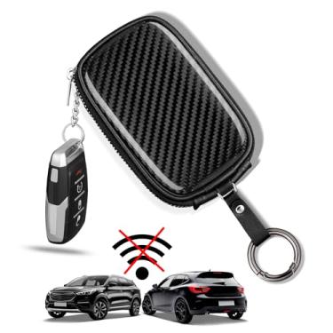 Imagem de Carbon Zone Faraday Bolsa protetora de chave de carro de fibra de carbono para bloqueio de sinal RFID, acessório antifurto para bloqueio de RFID, bolsa de chave de carro antifurto, gaiola de segurança