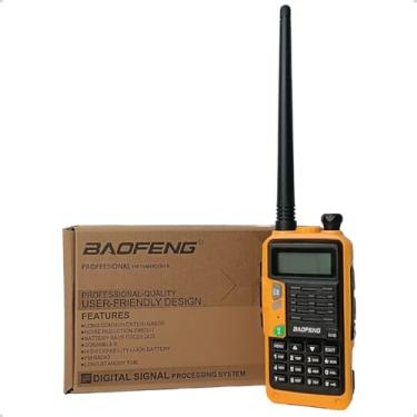 Imagem de Rádio Comunicador Portátil Profissional Baofeng UvS9 Plus, Tela LCD, Teclado Numérico, Laranja. Walkie Talkie
