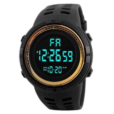 Imagem de Relógio A Prova D'Agua Digital Esportivo Militar Dourada - Mstianq