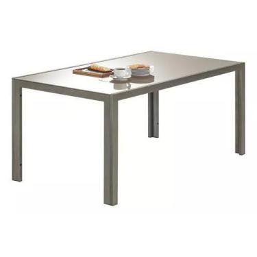 Imagem de Mesa Retangular Alumínio Para Jardim - 75x90x160cm 6 Lugares - Nateria