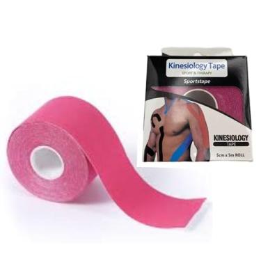 Imagem de Fita Bandagem Elástica Kinesio Tape 5m x 5cm Kinesiology (Rosa)