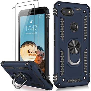 Imagem de LUMARKE Capa para Google Pixel 3A com protetor de tela, capa protetora de grau militar testada contra quedas de 4,9 m com suporte magnético compatível com suporte de carro azul