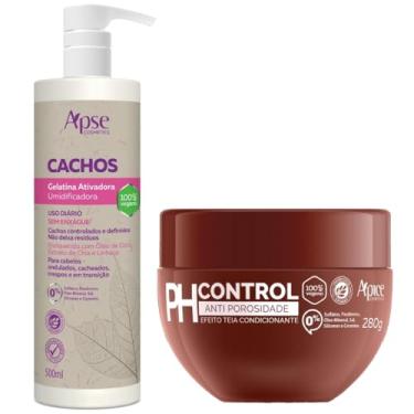 Imagem de Kit Apse Cachos Anti Porosidade Gelatina Ativadora De Cachos Grande + Mascara Ph Control 280g