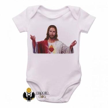 Imagem de body nenê criança roupa bebê Jesus Cristo coração - Empório Dutra, P  