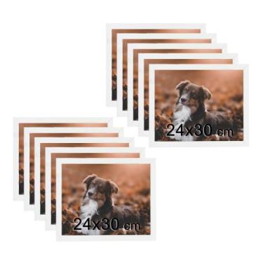 Imagem de Kit 10 Porta Retratos C/vidro 24x30 Moldura Branca para fotos e decora