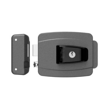 Imagem de Fechadura Elétrica 12V AGL Reversível com Cilindro Ajustável Cinza