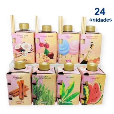 Imagem de Kit 24 Aromatizador de Ambiente 280ml Luz Aromas Difusor de Vareta - E