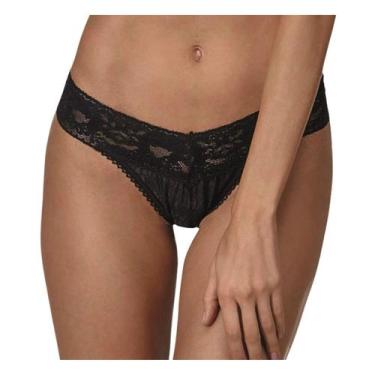 Imagem de Calcinha Fio Dental Xamego Demillus em Renda Elástica, Preto, 27, B