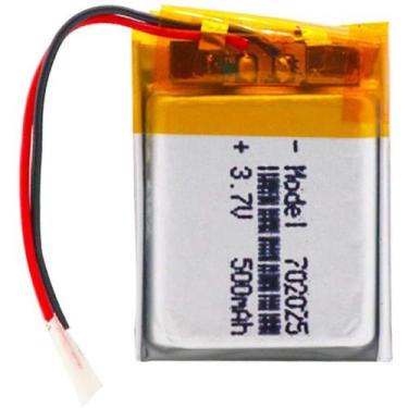 Imagem de Bateria 7mm X 20mm X 25mm 3,7v 500mah Com 2 Fios 702025 - KMIG