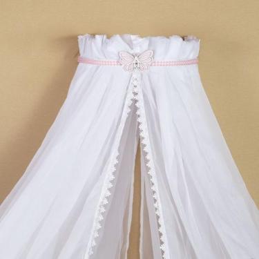 Imagem de Mosquiteiro de Voil Dossel de Parede Borboleta Perola Rosa - Amora Cas