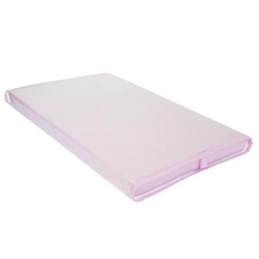 Imagem de Trocador De Bebê Rosa Liso Com Viés Rosa Menina - Potinho de Mel