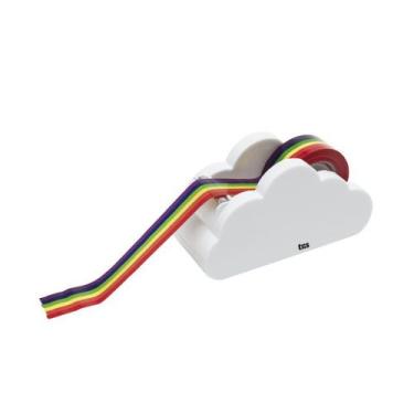 Imagem de Suporte Porta Fita Nuvem Branco + Fita Adesiva Arco Íris Holic Dreamy 