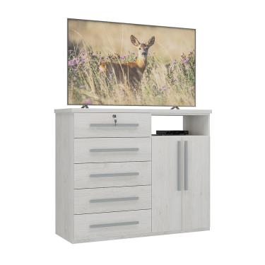 Imagem de Cômoda Grande 5 Gavetas 2 Portas e fechadura 1201 Ilan Carvalho