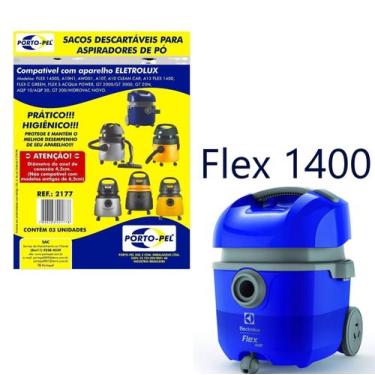 Imagem de Kit 6 Sacos Aspirador de Pó Electrolux - Flex 1400 (2177) - Porto-Pel