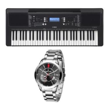Imagem de Kit Teclado Yamaha Arranjador PSR E373  e Relógio Dk11268-2