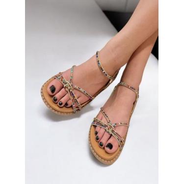 Imagem de Sandália  Papete Feminina Manta Colorida Confortável - Valente Shoes, 