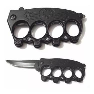 Imagem de soco caveira ingles Canivete Militar Semiautomático - HZ