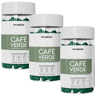 Imagem de Kit Combo 03 UND Café Verde 500mg 180 cápsulas Suplemento Alimentar Na